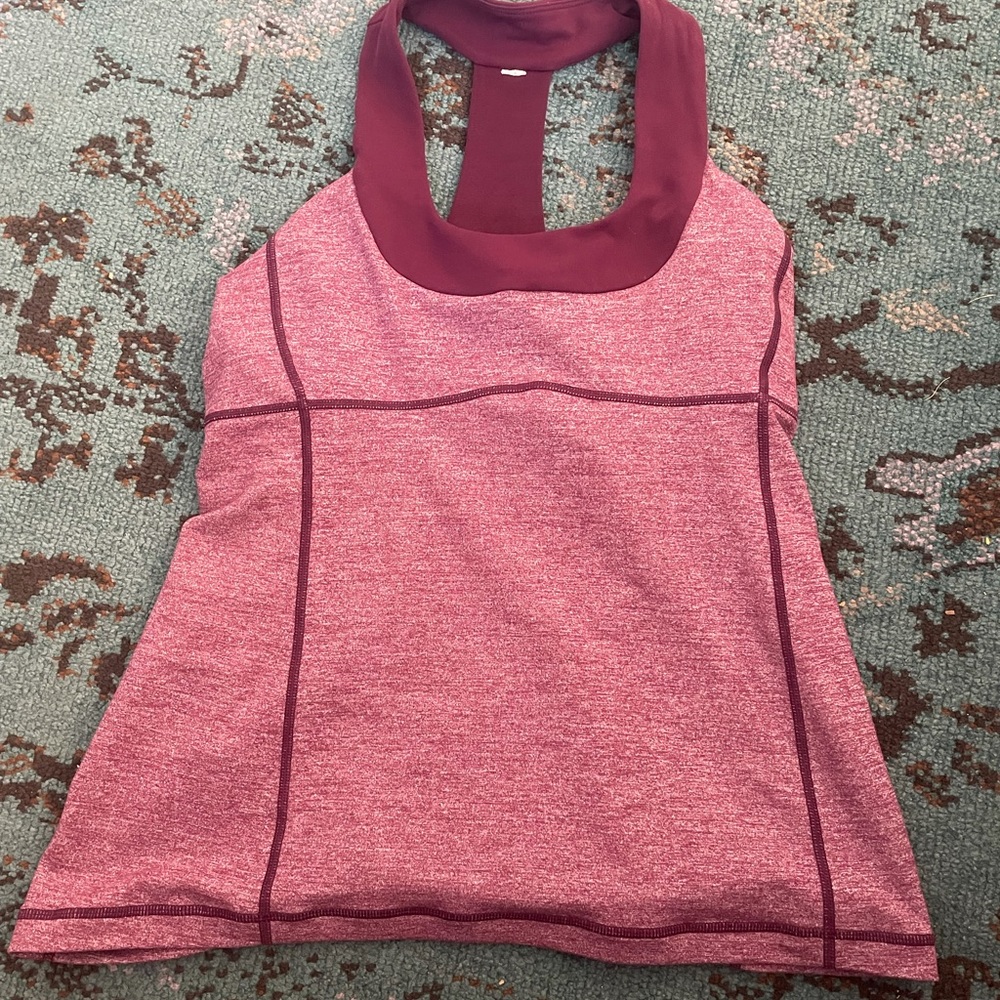 Lululemon heathered maroon tank top size 10